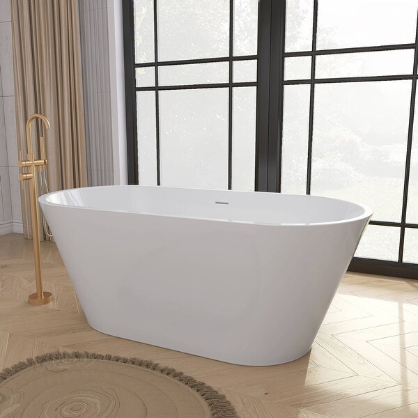 セラバス　セラバスプロ GETPRO Freestanding Acrylic White Bathtub Modern Stand Soaking Tub