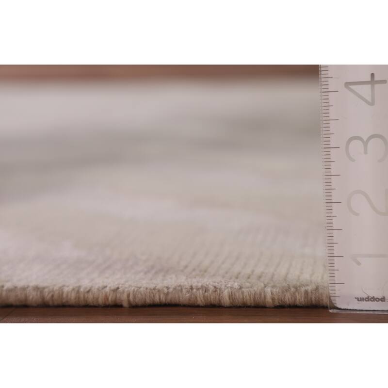 Chevron Style Modern Indian Area Rug Hand-Knotted Wool Carpet - 6'0"x 8'9"