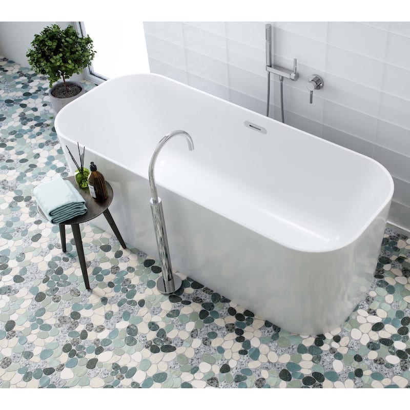 Cruz Bay Studio XS3 Sliced Pebble - 11" x 11" Pebble and Rock Floor - Tan Natural