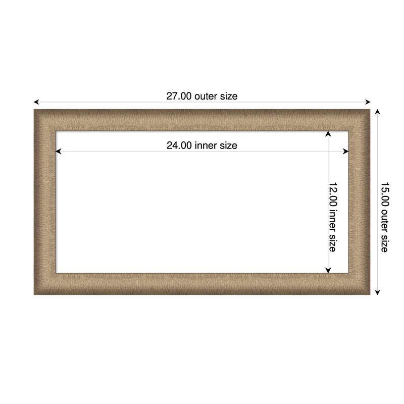 Amanti Art Elegant Brushed Bronze Narrow Framed Dry Erase Magnetic Board - 27 x 15 in - Elegant Brushed Bronze Narrow