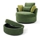 preview thumbnail 130 of 198, 41" W Oversized Accent Barrel Swivel Chair with Moon Storage Ottoman