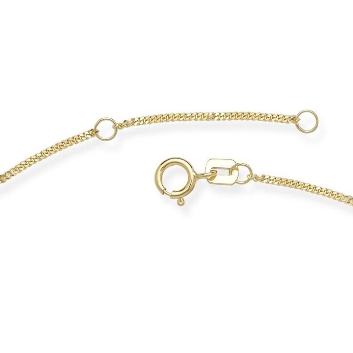 Curata 14k Gold 9-10-inch Adjustable Twisted Bar Infinity Station Anklet