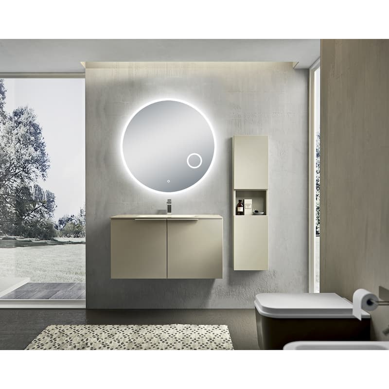 Miseno MM3636LEDCIRMAG Apollo 36" Diameter Circular Glass Frameless - Mirrored