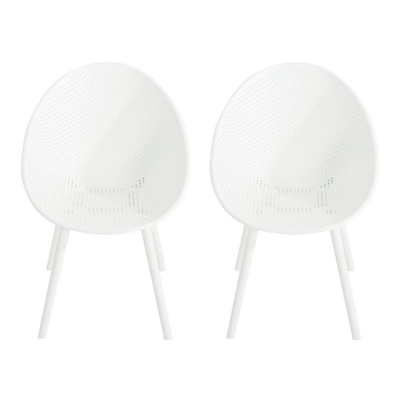 Outdoor Simple 2 Piece Plastic Dining Chair with Backrest for Restaurant Kitchen Living Room Bedroom Terrace Balcony