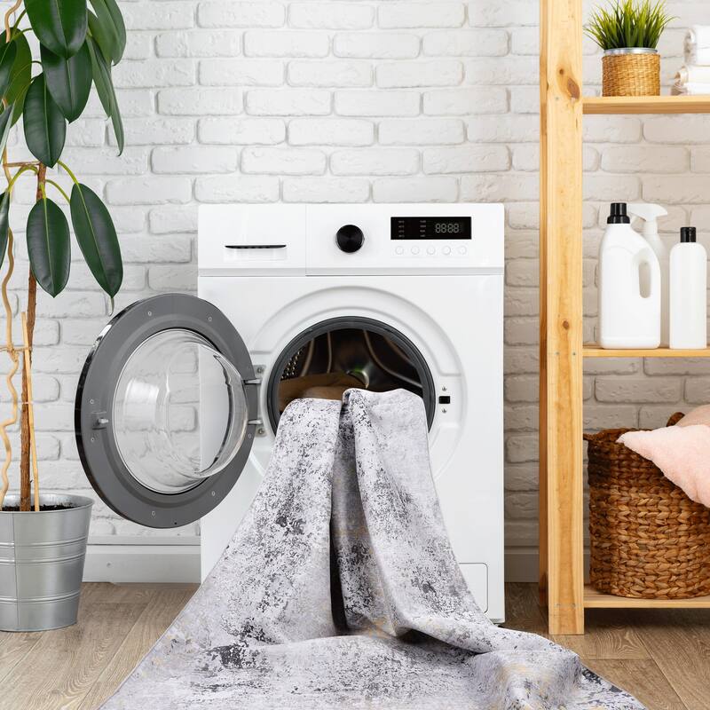 Area Rugs 6x9 Living Room,Washable Rug,Low-Pile,Non-Slip,Non-Shedding,Foldable,Kid & Pet Friendly for living room - 6' x 7'