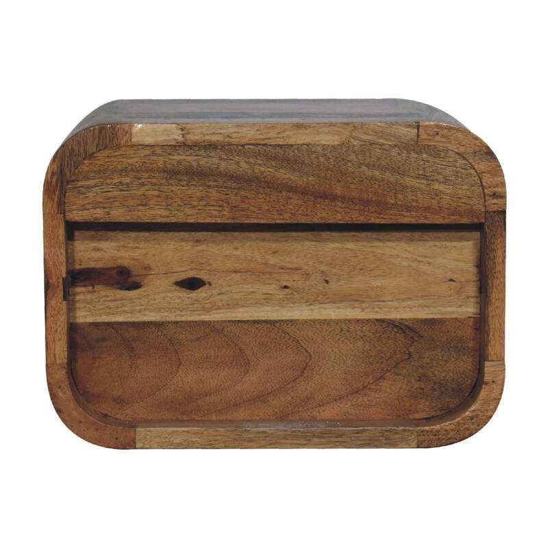 HomeRoots 14" Brown Solid Wood One Drawer Floating Nightstand