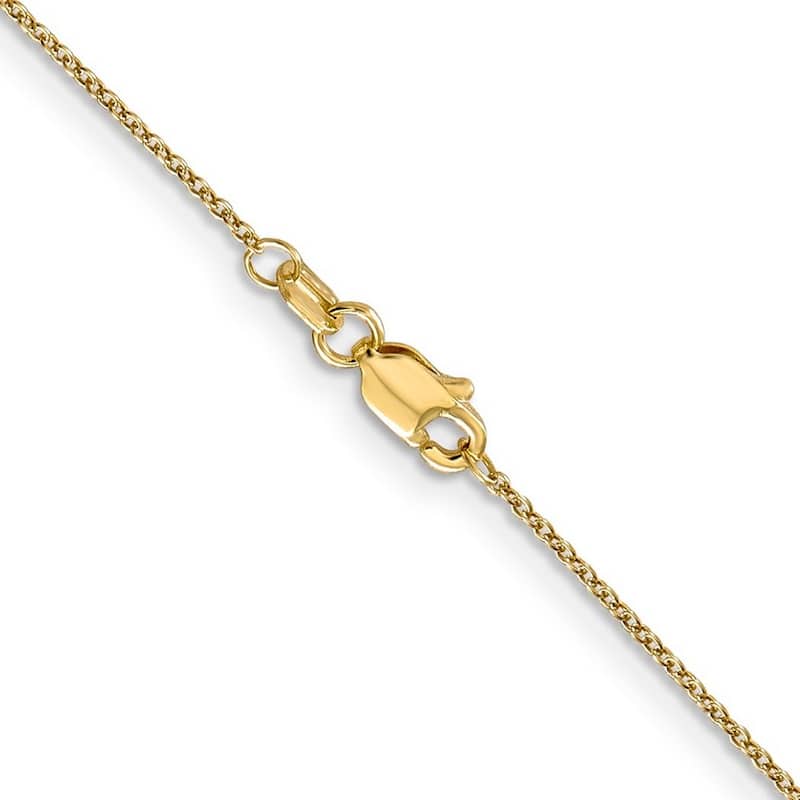 Curata 10k Yellow Gold 0.9mm Cable Chain Necklace (Lobster)