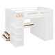 preview thumbnail 10 of 28, Full Size Wooden Loft Bed, Multifunctional Loft Bed Frame with Desk, Wardrobes, 4 Drawers and 4 Shelves for Kids Teen Adults