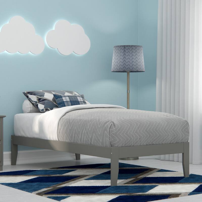 AFI Colorado Platform Bed with Charging Station - Grey - Twin