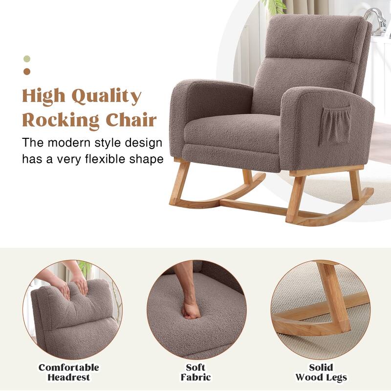 HOMYKA Rocking Chair for Nursery with Footrest