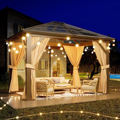 Outdoor Polycarbonate Hardtop Gazebo, Aluminium Frame