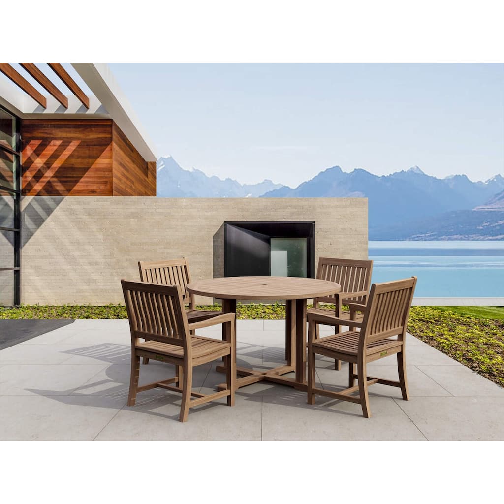 Outdoor Dining Set Patio Furniture 5 Piece Bistro Set French Flair Armchairs