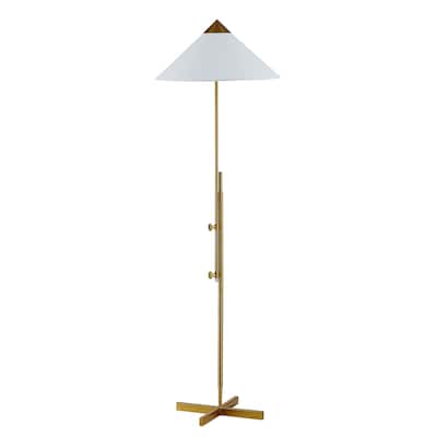 Indy 64" Floor Lamp with Linen Shade, Gold