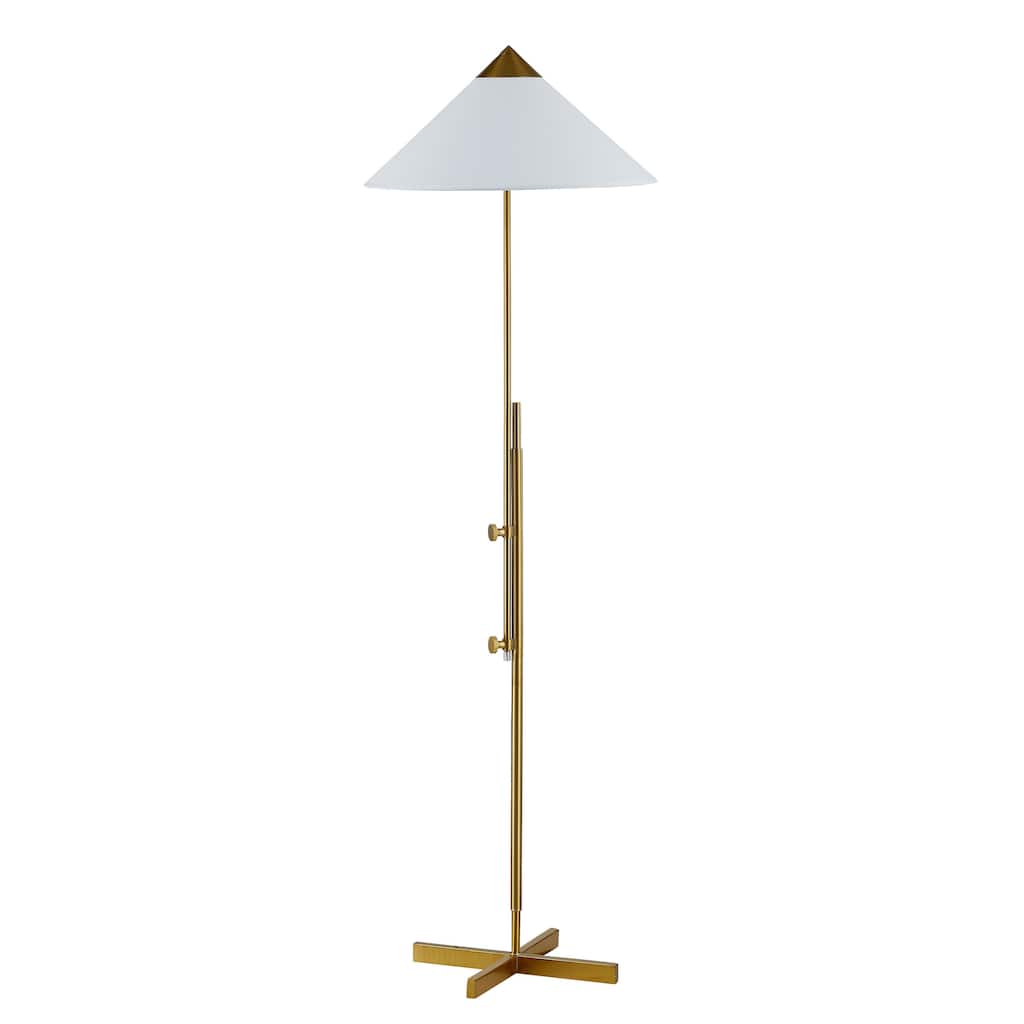 Indy 64" Floor Lamp with Linen Shade, Gold
