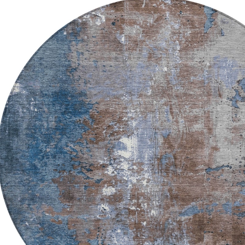 HomeRoots Abstract Transitional Rectangle Outdoor Rug