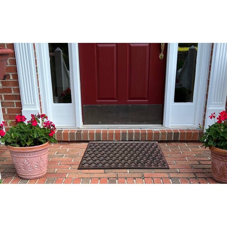 A1HC First Impression, Natural Rubber Doormat, Non-Slip, Durable, Heavy Duty Rubber Mat, 18"X30"
