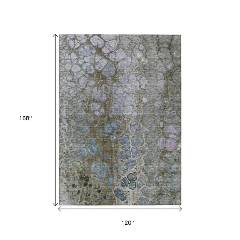 HomeRoots Abstract Transitional Rectangle Outdoor Rug