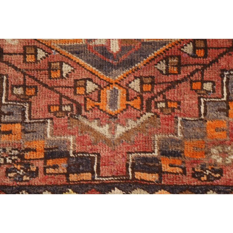 Vegetable Dye Hamedan Persian Antique Runner Rug Handmade Wool Carpet - 3'5"x 10'11"