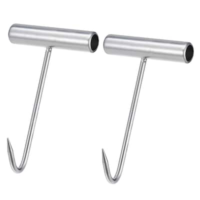 T-Handle Meat Boning Hook, Stainless Steel T Hooks for Kitchen - Silver Tone