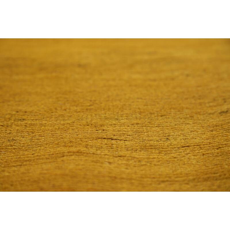 Modern Yellow Gabbeh Oriental Area Rug Tribal Hand-Knotted Wool Carpet - 6'6" x 9'6"