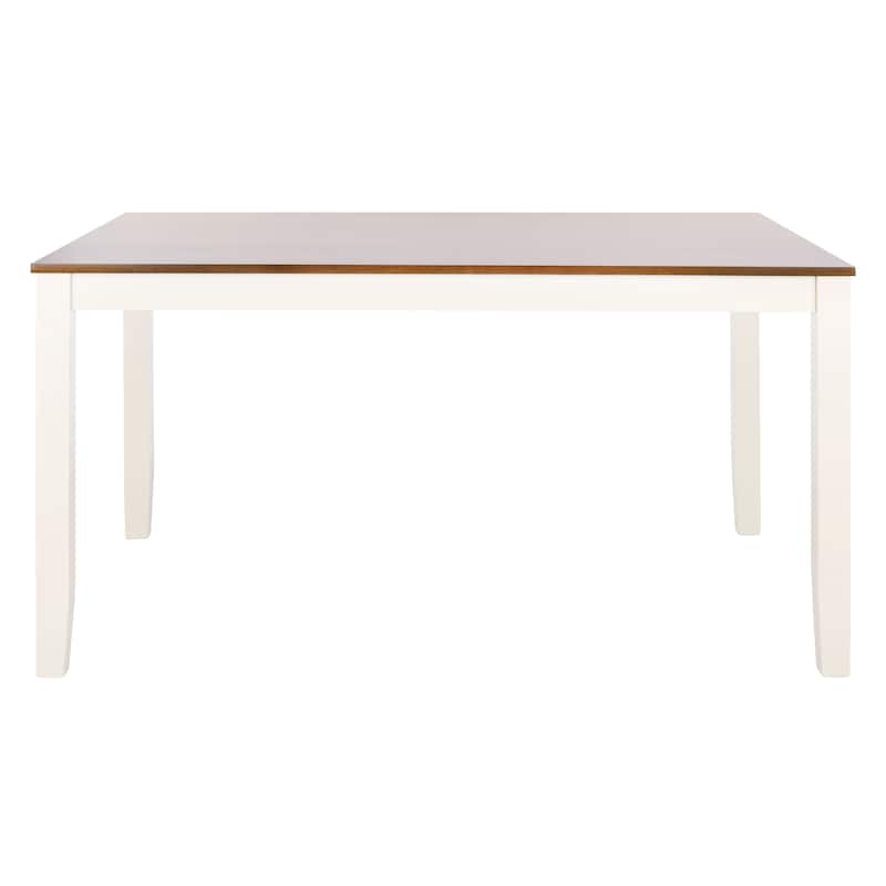 SAFAVIEH Earnestine Rectangle Dining Table - 57" W x 36" L x 30" H - 57Wx36Dx30H - White/Natural