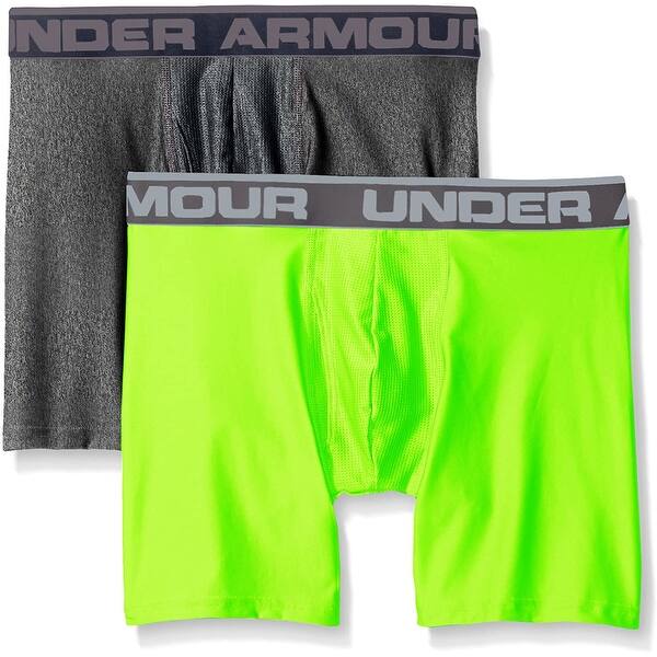 Shop Black Friday Deals On Under Armour Men Underwear Neon Green Gray Size Large L Boxer Brief 2 Pk Overstock 31635619