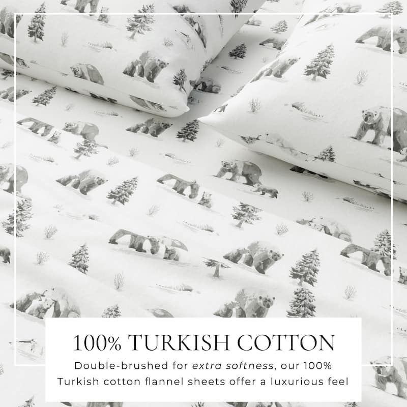 Linery & Co. Winter Turkish Cotton Double-Brushed Flannel Bed Sheet Set