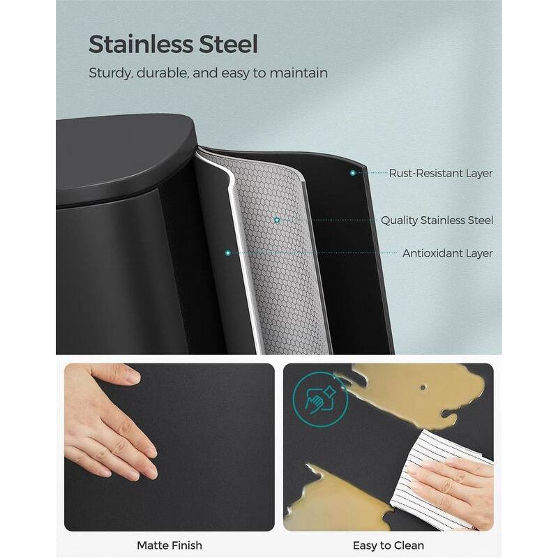 Stainless Steel Step Open Trash Can with Hinged Lid