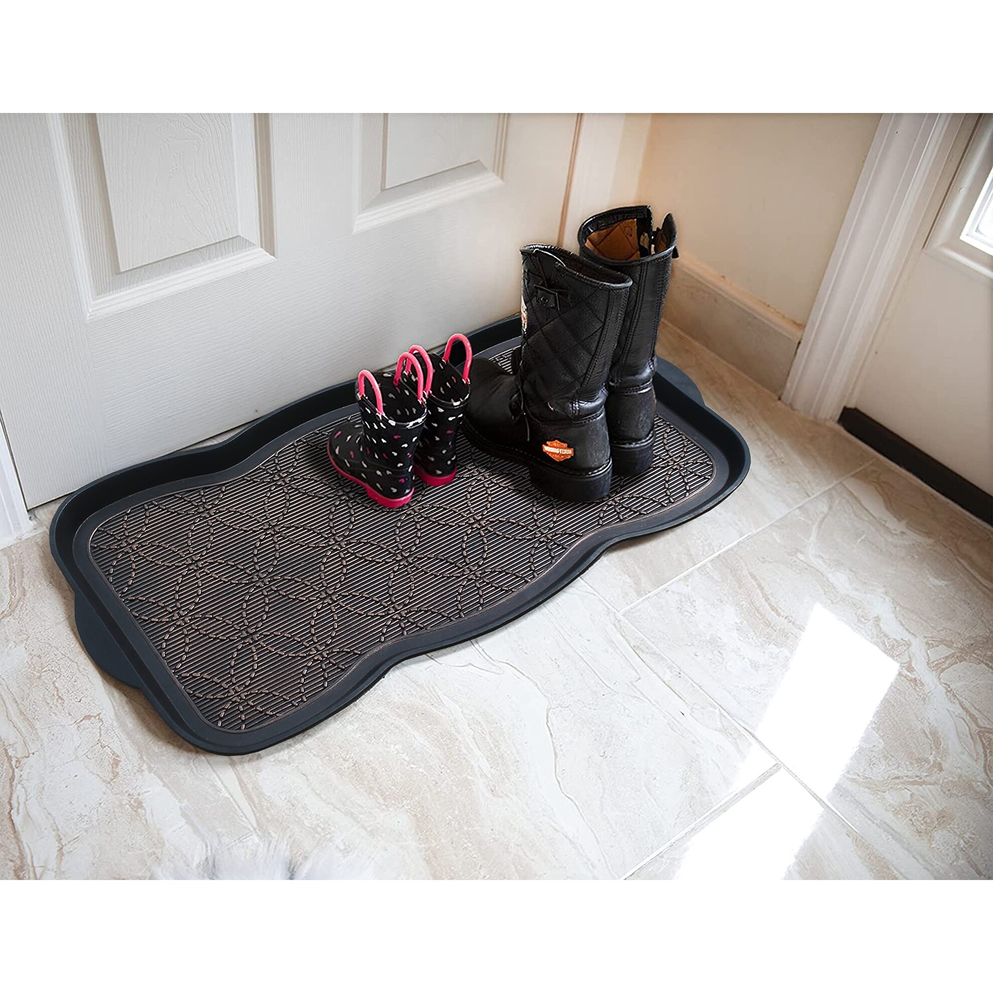 A1HC Footprint Heavy Duty Flexible 100% Rubber Boot Mat.-image