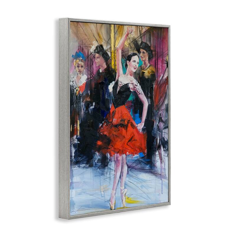Stupell Abstract Ballerina Bold Collage Framed Giclee Art Design By Lucille Lee