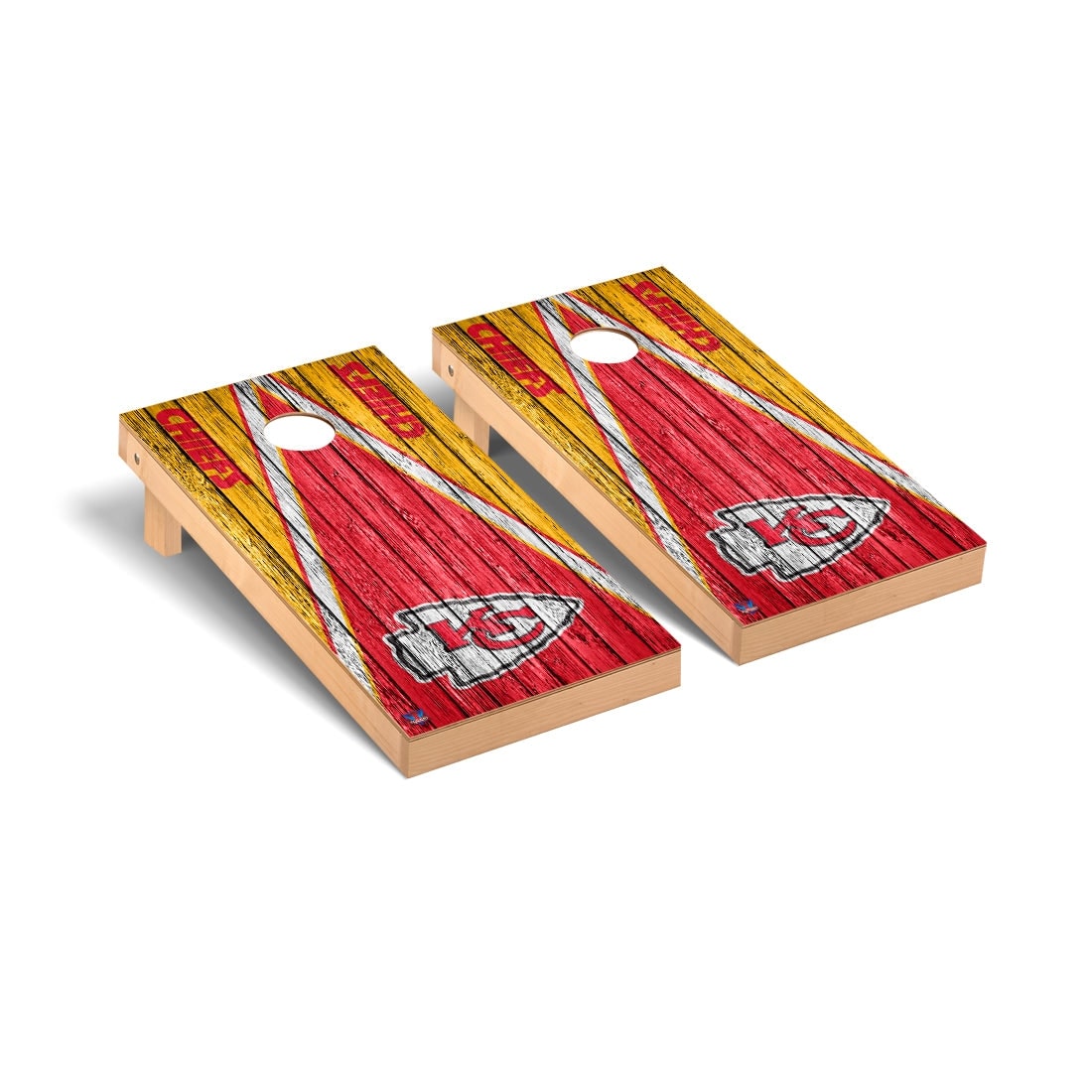 Kansas City Chiefs NFL Football Triangle Cornhole Board Set