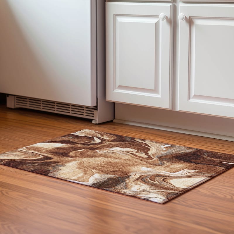 Premium Washable Super Soft Abstract Mayfield Rug - Paprika - 1' 8" x 2' 6" - Rectangle
