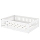 preview thumbnail 72 of 94, White Bed Frame Montessori Bed Twin Size Toddler Floor Bed with Guardrails and Door for Children Boys Girls Kids Playroom