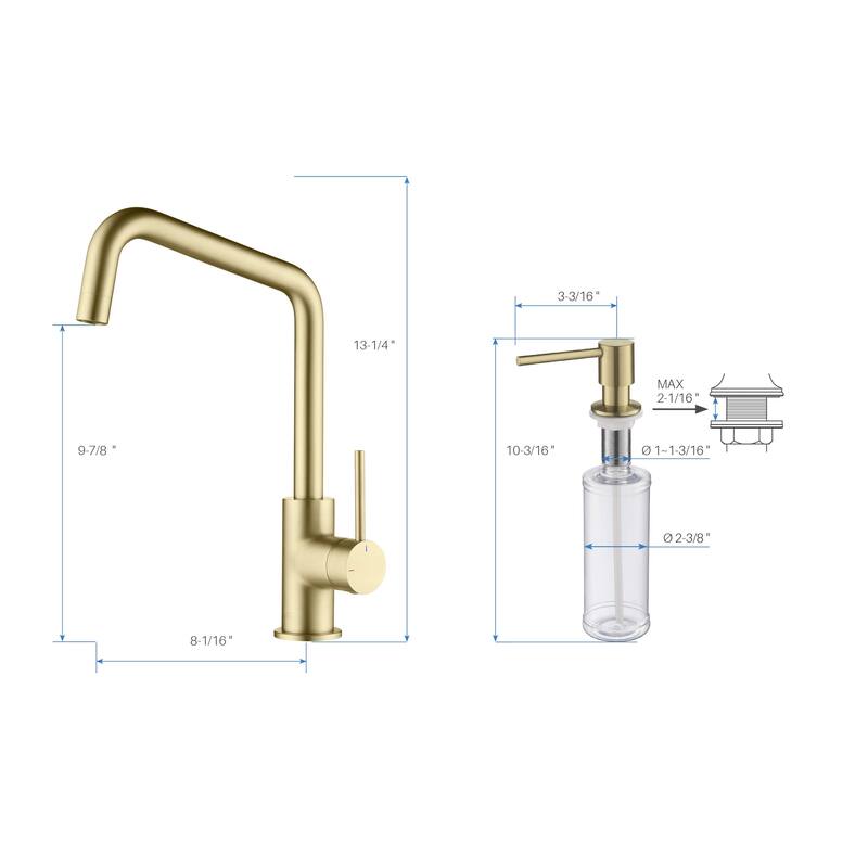Single-Hole 1-Handle Kitchen Bar/Prep Sink Faucet