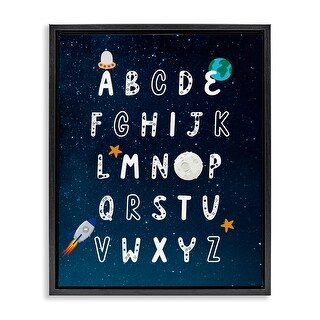 Stupell Astronomy Alphabet Chart Framed Floater Canvas Wall Art Design ...