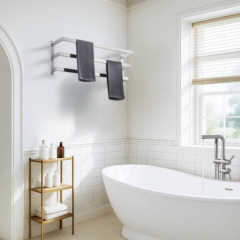 WOWOW Modern Wall-Mounted Stainless Steel Tiered Three-Tier Towel Rack