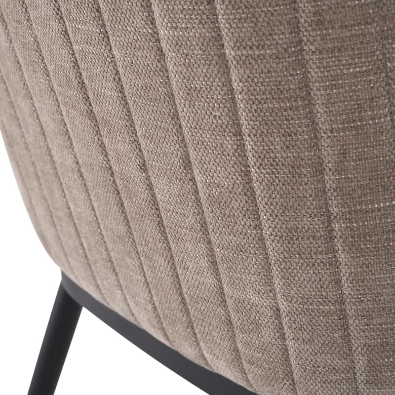 Mae Modern Curved Back Almond Upholstered Dining Chair - Set of 2