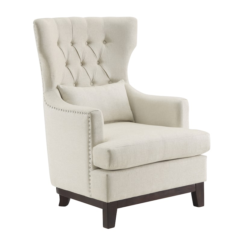 Paighton Tufted Wingback Accent Chair - Beige