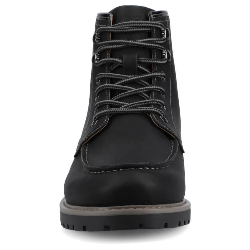 Vance Men's Zeus Medium and Wide Width Moc Toe Boot - Medium - Black - 11.5