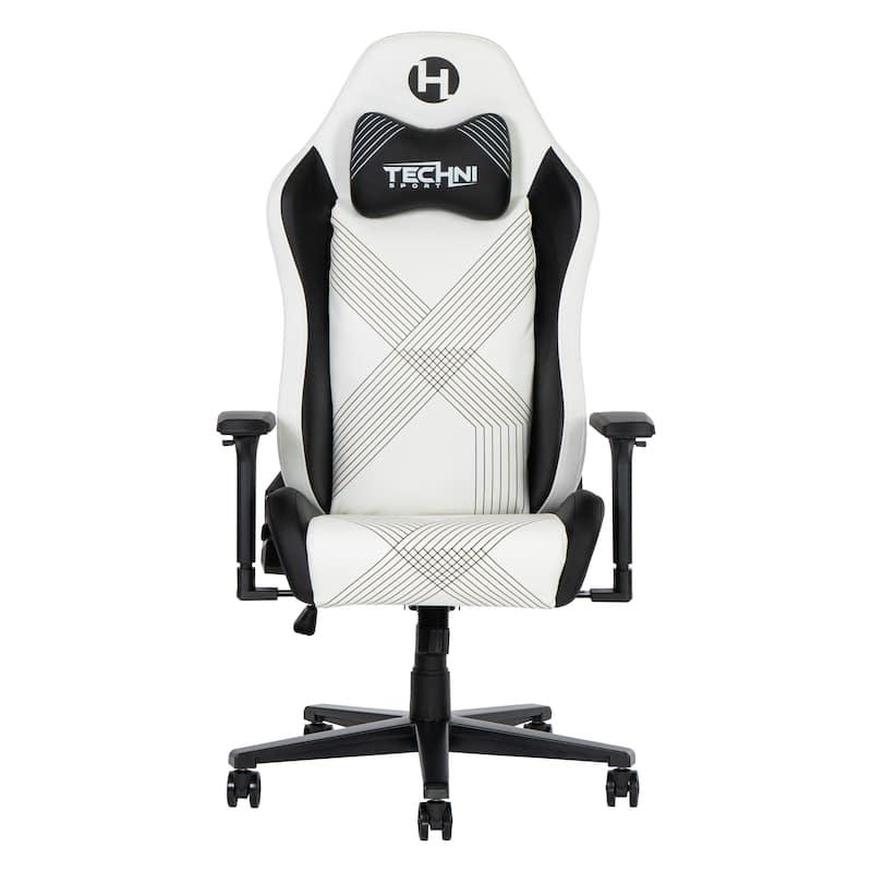 150°Reclining Mechanism Comfort Edge White Gaming Chair,Heavy Duty Steel Base