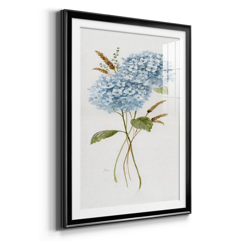 Petite Blue Hydrangea I Premium Framed Print - Ready to Hang