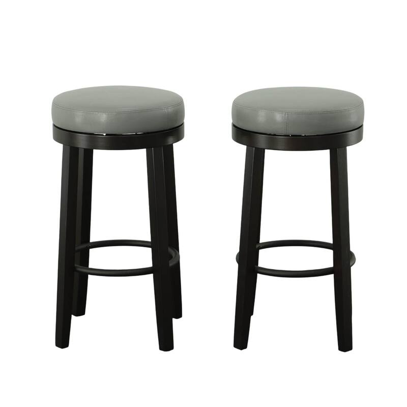 Barstools with Swivel Seat - 30" - Gray and Brown - Set of 2