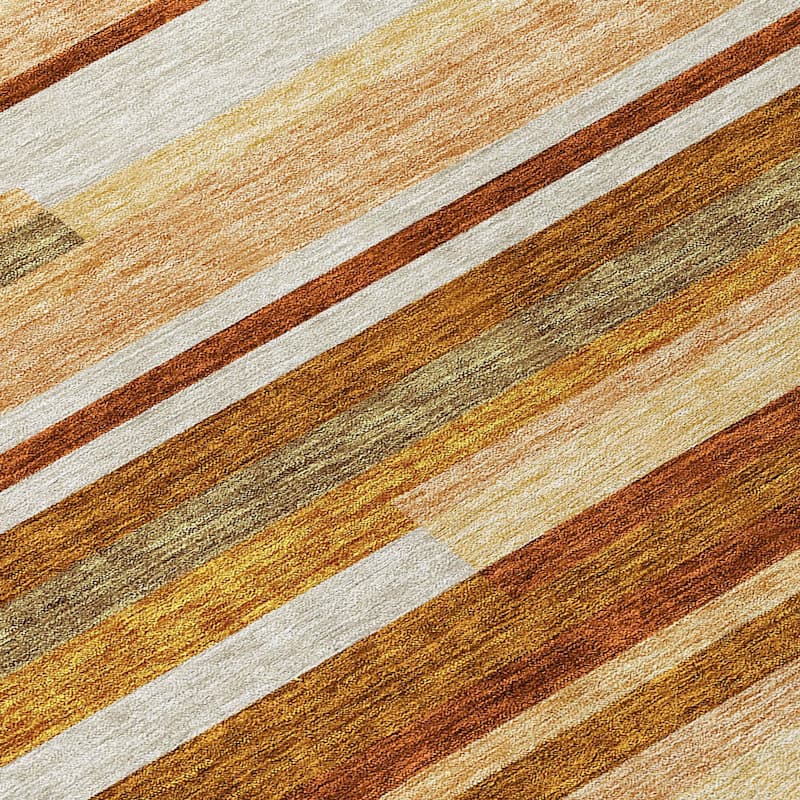 Machine Washable Indoor/ Outdoor Chantille Contempory Stripes Rug