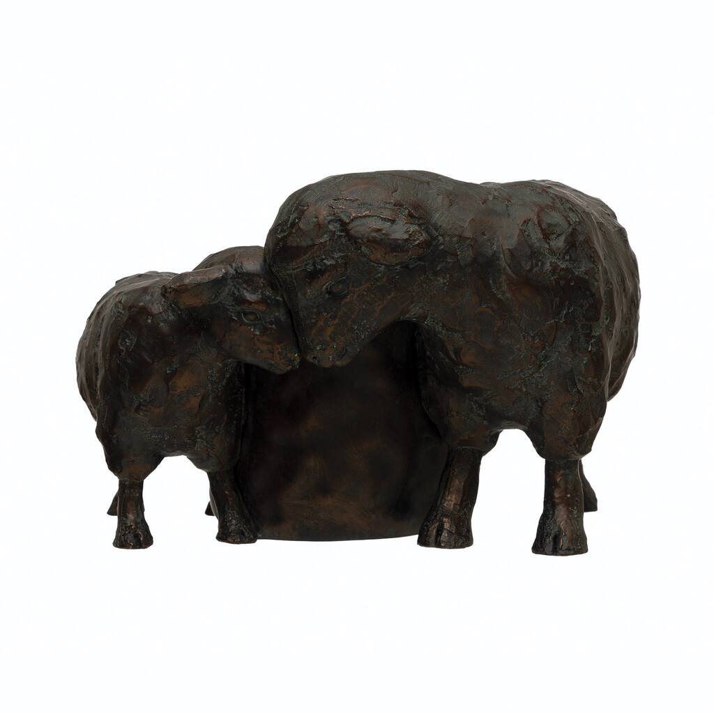 Resin Sheep Planter, Distressed Black Finish