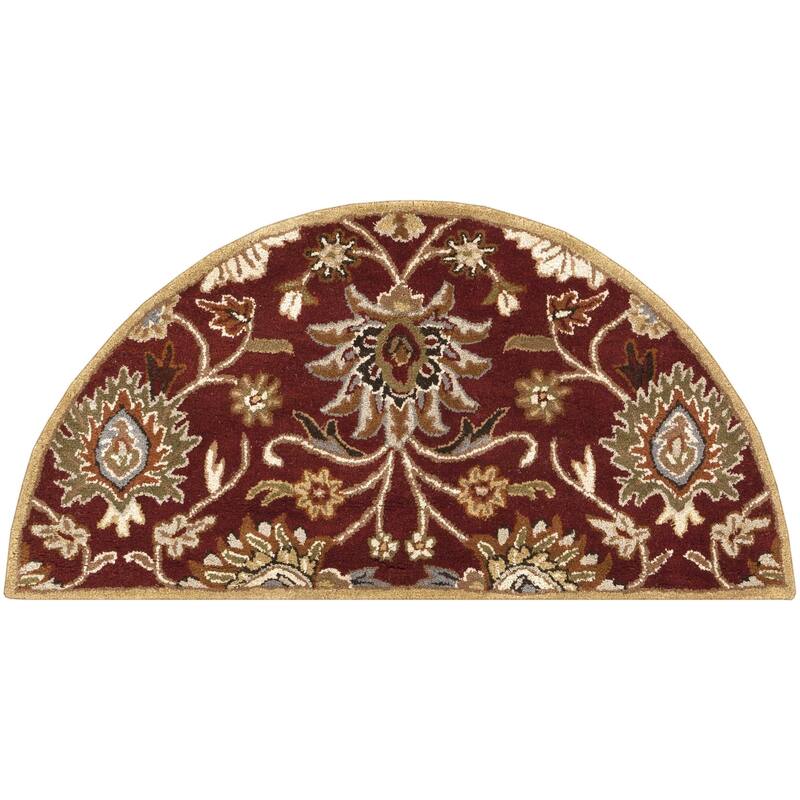 Livabliss Caesar Updated Traditional Paisley Hand Tufted Area Rug. - Burgundy - 2' x 4' Hearth