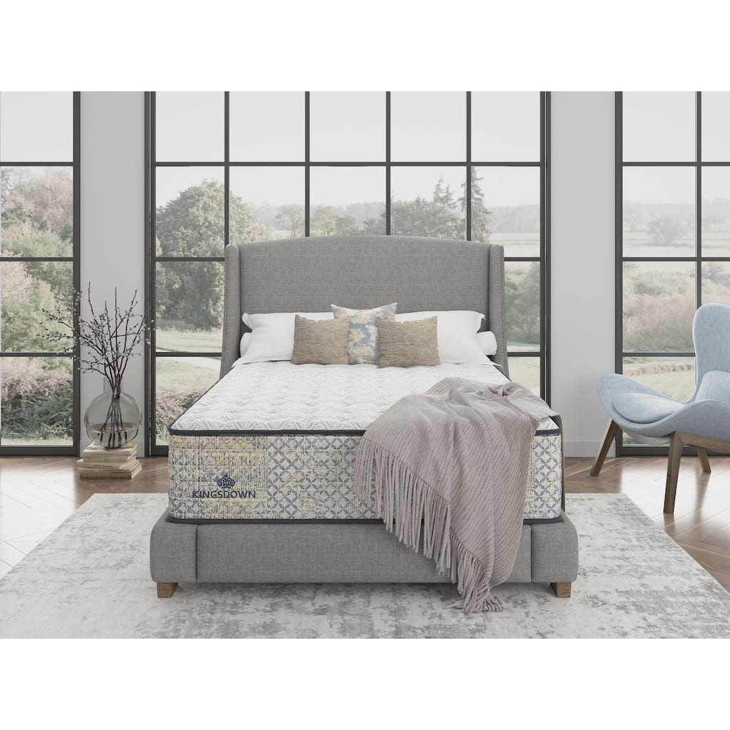 Kingsdown Prime Glencastle 13.5 Inch Premium Cushion Firm Hybrid Luxury Mattress with Foundation Included