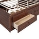 preview thumbnail 8 of 7, Full Size Wooden Captain Bed with Shelves, Drawers and Cabinets, Antique Brown