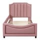 preview thumbnail 33 of 55, Casual Upholstered Daybed with Guardrail, Classic Headboard Footboard, Wood Slat Support Bed for Children Kids Platform Bed