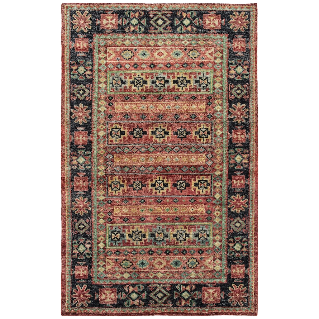 Atiqa Collection Rose Rectangle Indoor Area Rug