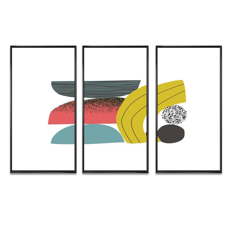 Designart "Colorful Geometric Abstract Art Collage II" Modern Framed